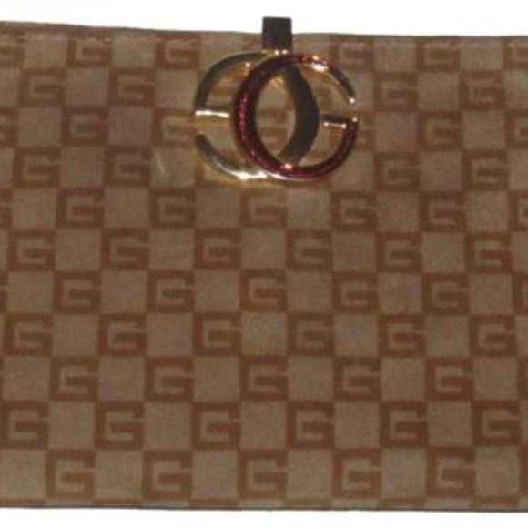 RARE Gucci Brown Square G Logo Print Suede Leather - Picture 1 of 12